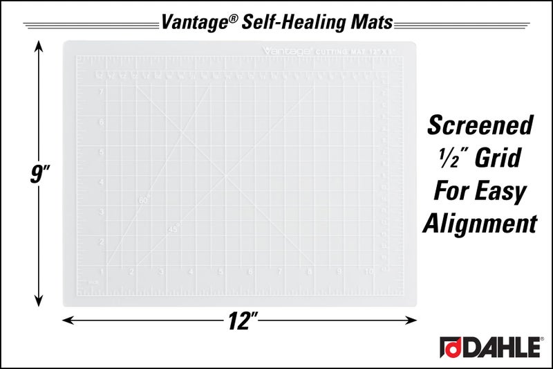 Dahle Vantage 10680 See-Through Premium Self-Healing Cutting Mat, 9"x12", 1/2" Grid, 5 Layers for Max Healing, Perfect for Crafts & Sewing, Clear - Image 3